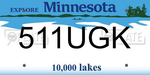 511UGK Minnesota License Plate