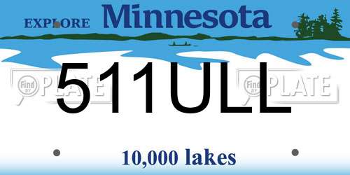 511ULL Minnesota License Plate
