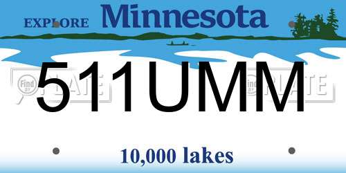 511UMM Minnesota License Plate