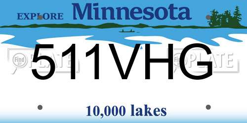 511VHG Minnesota License Plate