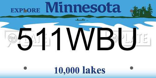 511WBU Minnesota License Plate