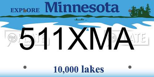 511XMA Minnesota License Plate
