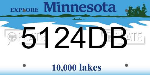 5124DB Minnesota License Plate