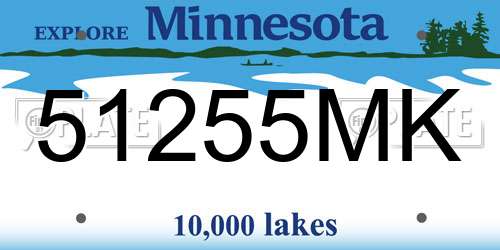 51255MK Minnesota License Plate