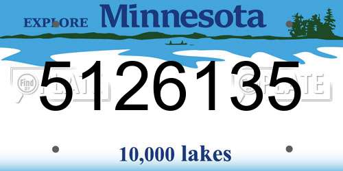 5126135 Minnesota License Plate