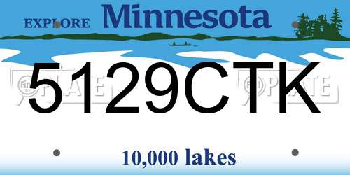 5129CTK Minnesota License Plate