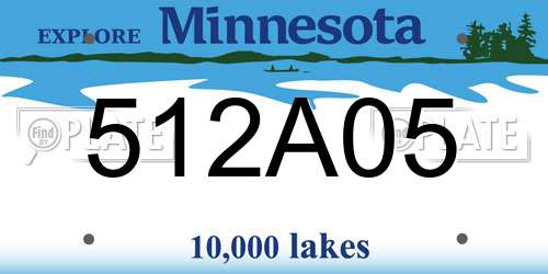 512A05 Minnesota License Plate