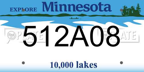 512A08 Minnesota License Plate