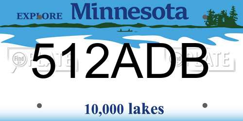 512ADB Minnesota License Plate