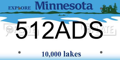 512ADS Minnesota License Plate