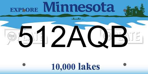 512AQB Minnesota License Plate