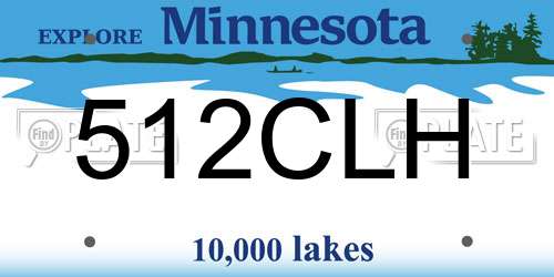 512CLH Minnesota License Plate