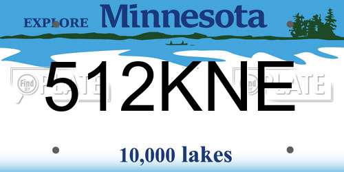 512KNE Minnesota License Plate