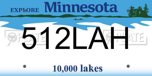 512LAH Minnesota License Plate