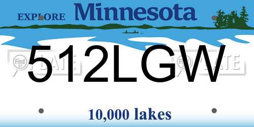 512LGW Minnesota License Plate