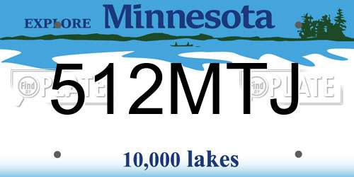512MTJ Minnesota License Plate