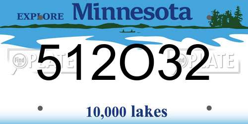 512O32 Minnesota License Plate