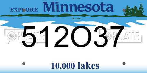 512O37 Minnesota License Plate
