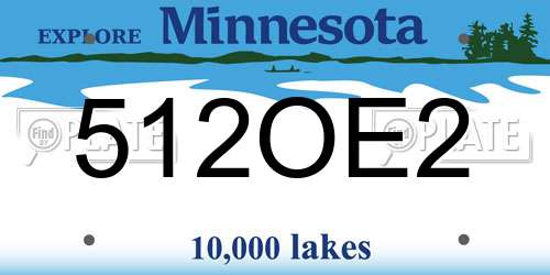 512OE2 Minnesota License Plate