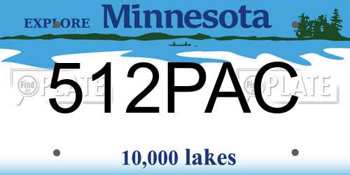 512PAC Minnesota License Plate