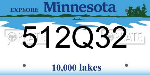 512Q32 Minnesota License Plate