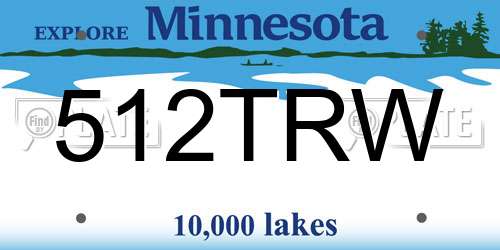 512TRW Minnesota License Plate