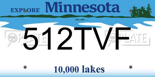 512TVF Minnesota License Plate