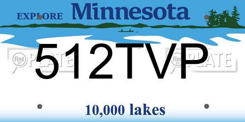 512TVP Minnesota License Plate