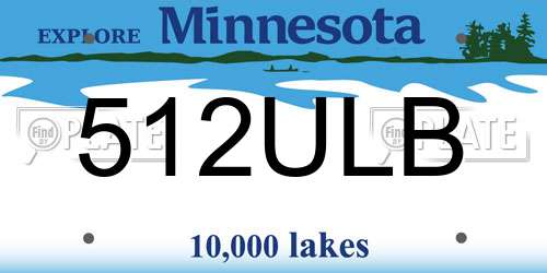 512ULB Minnesota License Plate