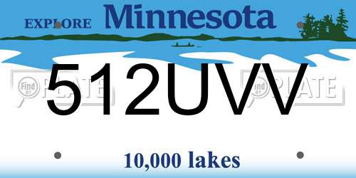 512UVV Minnesota License Plate