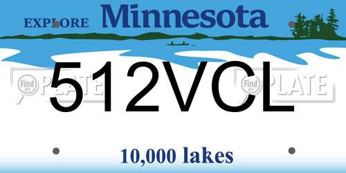 512VCL Minnesota License Plate