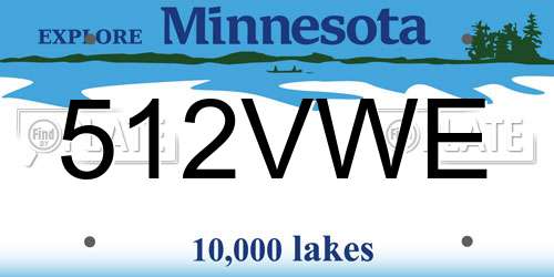 512VWE Minnesota License Plate