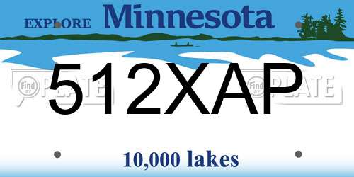 512XAP Minnesota License Plate