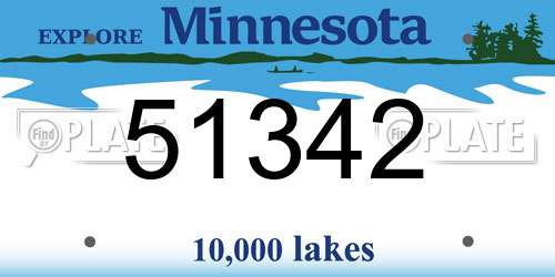 51342 Minnesota License Plate