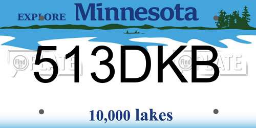 513DKB Minnesota License Plate