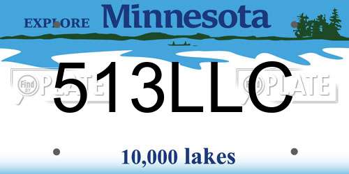 513LLC Minnesota License Plate