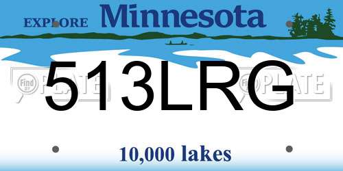 513LRG Minnesota License Plate