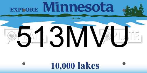 513MVU Minnesota License Plate