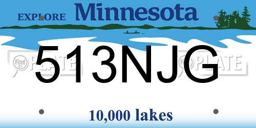 513NJG Minnesota License Plate