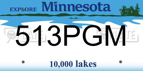 513PGM Minnesota License Plate