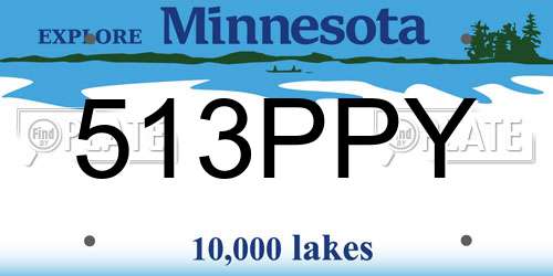 513PPY Minnesota License Plate