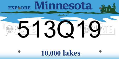 513Q19 Minnesota License Plate