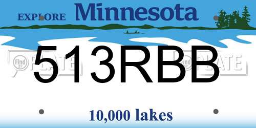 513RBB Minnesota License Plate