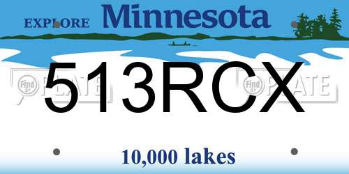 513RCX Minnesota License Plate