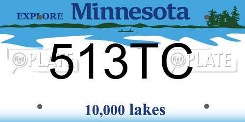 513TC Minnesota License Plate