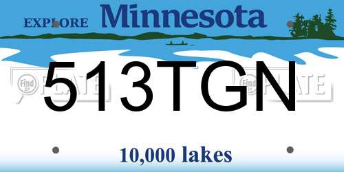 513TGN Minnesota License Plate