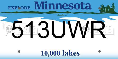 513UWR Minnesota License Plate