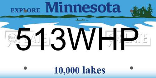 513WHP Minnesota License Plate
