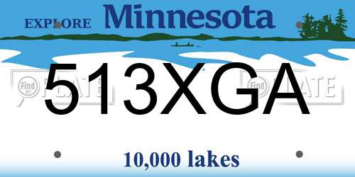 513XGA Minnesota License Plate