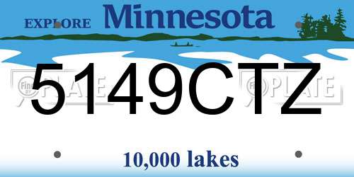 5149CTZ Minnesota License Plate